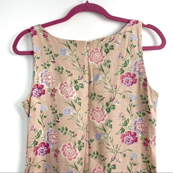 Vintage April Cornell Silk Floral Sleeveless Dress Sz 3 - Picture 3 of 9
